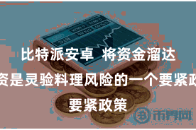 比特派安卓  将资金溜达投资是灵验料理风险的一个要紧政策